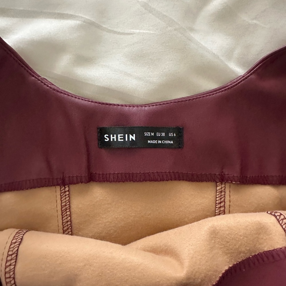 Burgundy Faux Leather Top - Picture 4 of 7